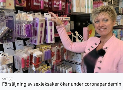 Lustjakt i SVT Nyheter Väst om ökad försäljning av sexleksaker under coronapandemin 