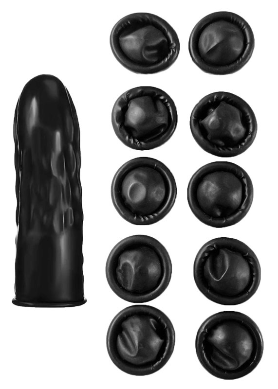 Finger Condoms Black 10p