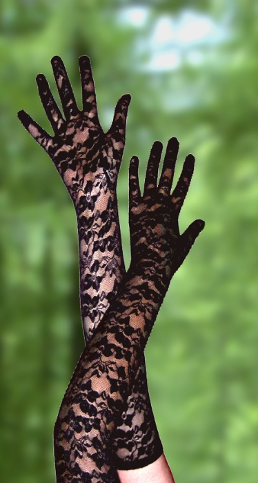 Black lace glove